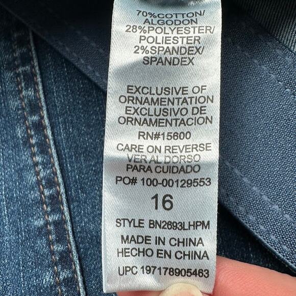 Democracy Ab-Technology Jeans Womens 16 Blue Straight Stretch Pockets Cropped - Picture 7 of 13